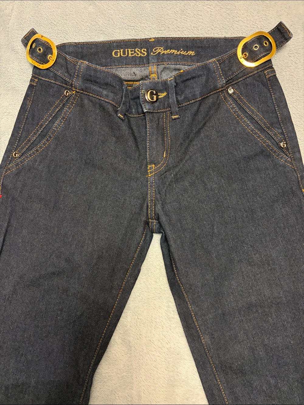Guess Premium Dark Blue Flared Wide-Leg Jeans
